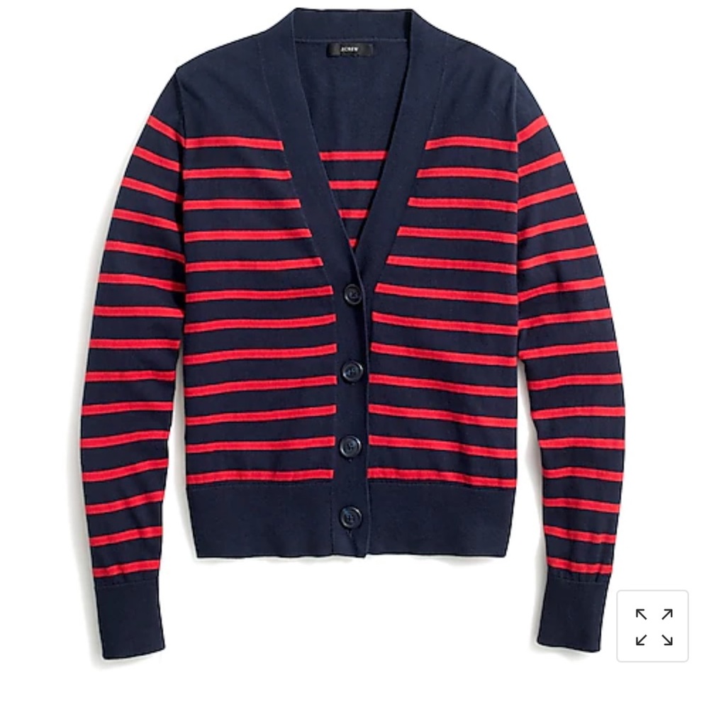 J crew V neck stripe cardigan